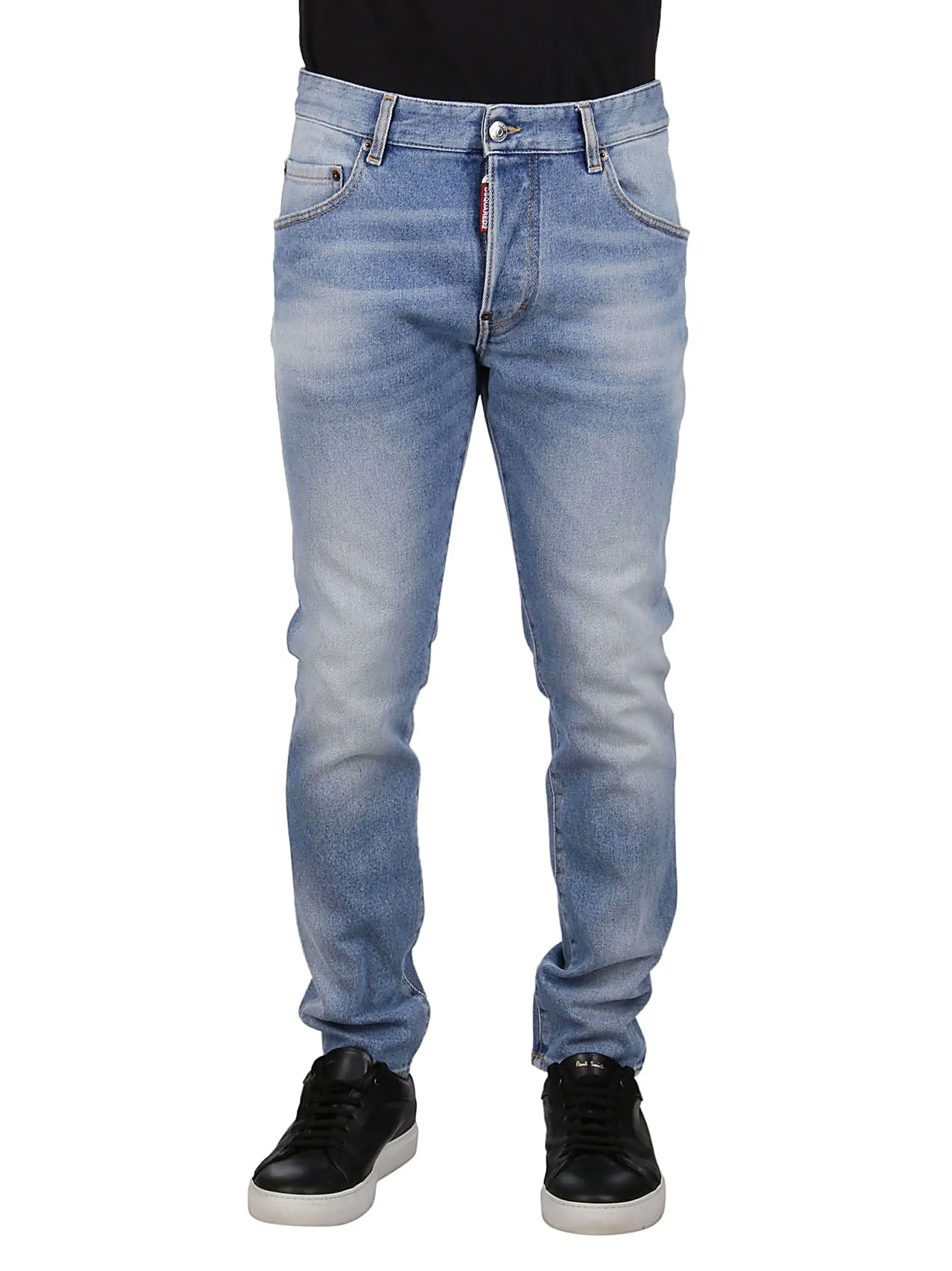 Dsquared2 Mid Rise Straight Leg Jeans