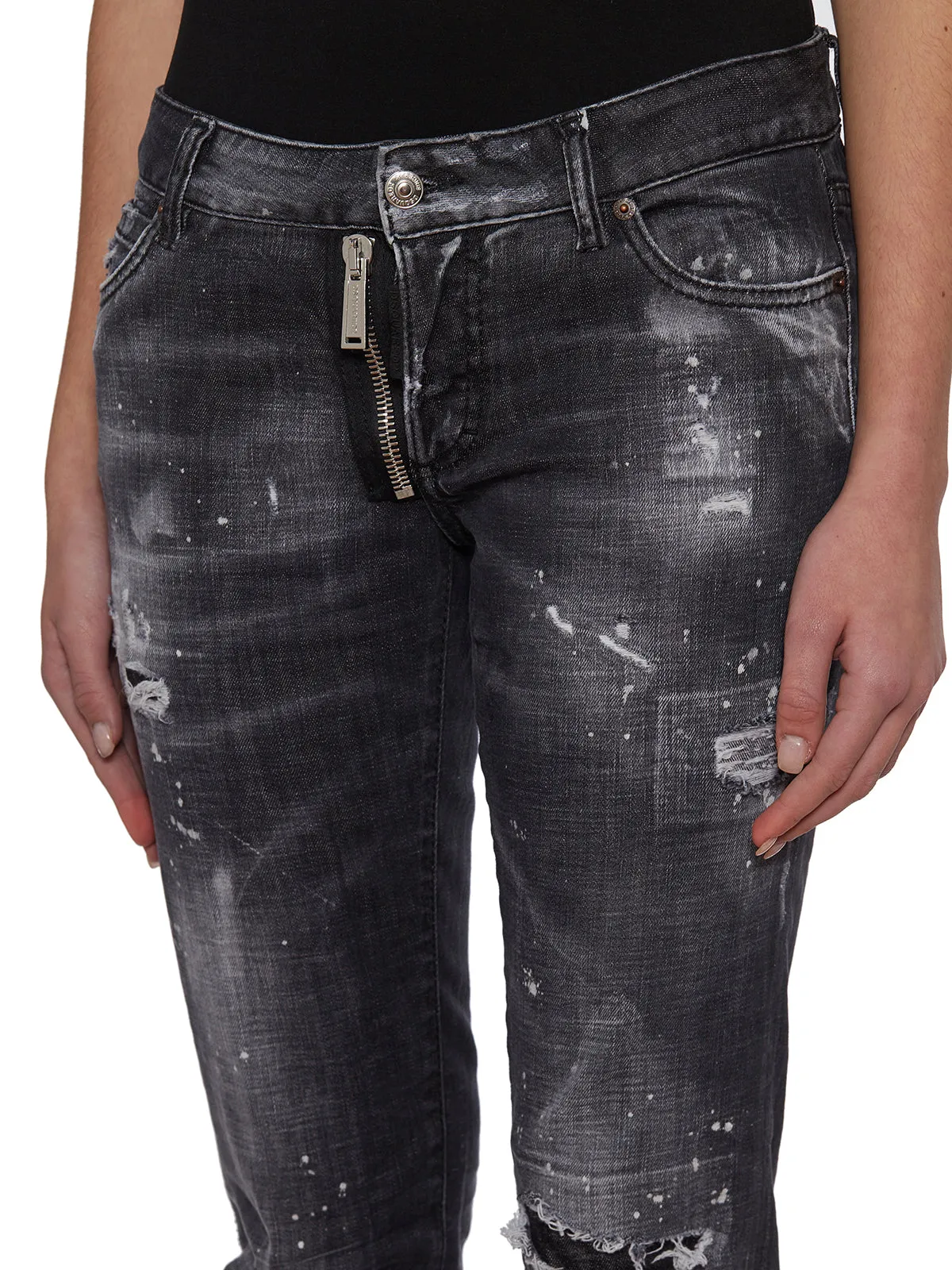 Dsquared2 Paint-Splatter Ripped Jeans