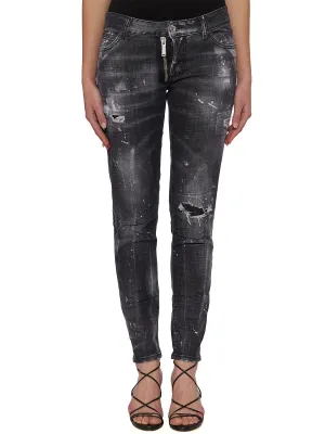 Dsquared2 Paint-Splatter Ripped Jeans
