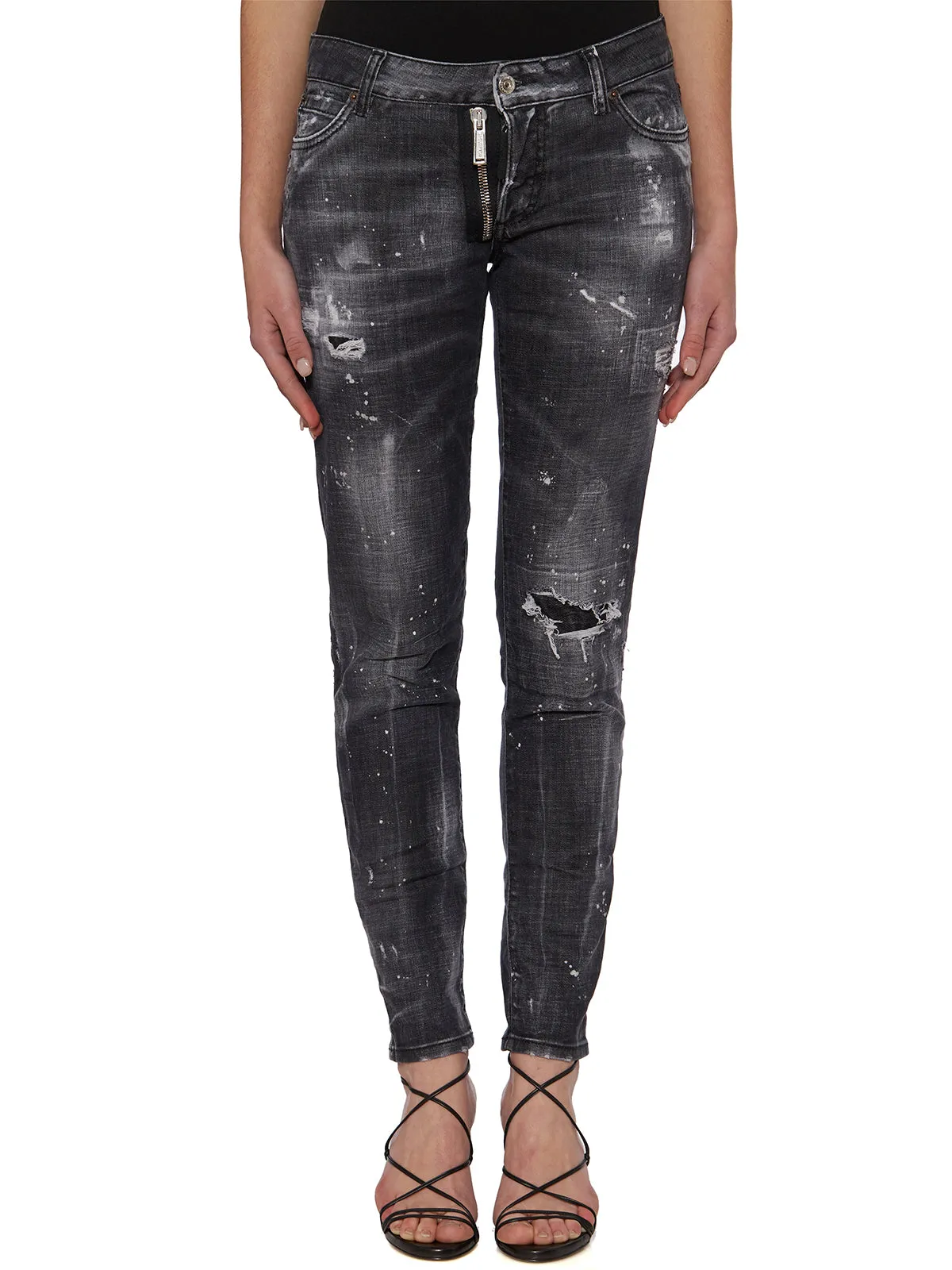 Dsquared2 Paint-Splatter Ripped Jeans
