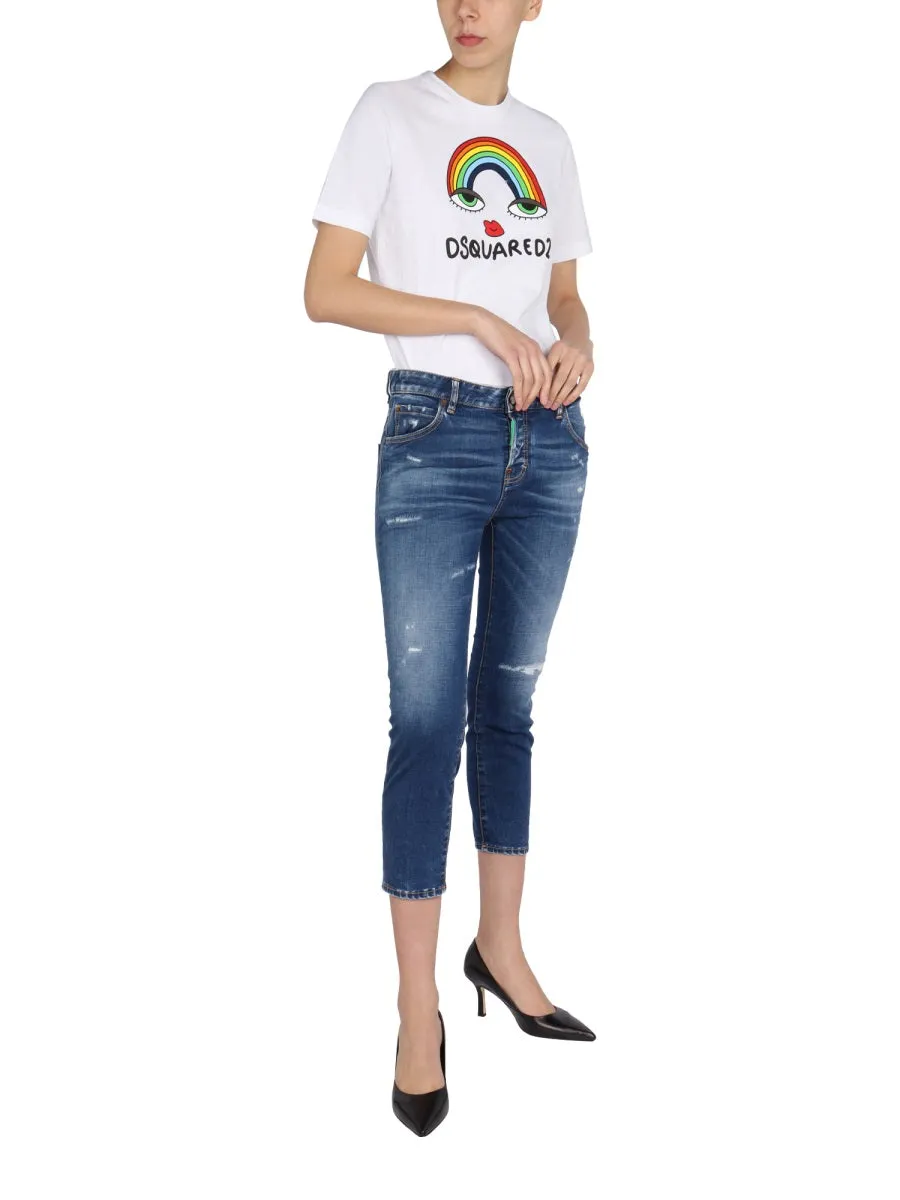 Dsquared2 Ripped Cropped Jeans