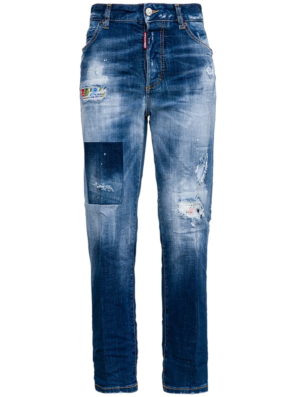 Dsquared2 Straight Leg Distressed Jeans
