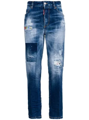 Dsquared2 Straight Leg Distressed Jeans