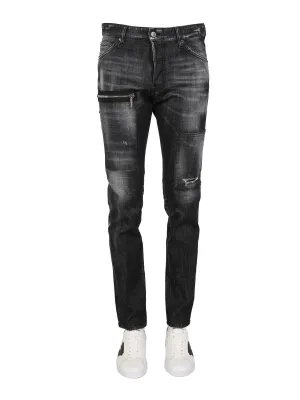Dsquared2 Zip Pocket Detailed Ripped Jeans