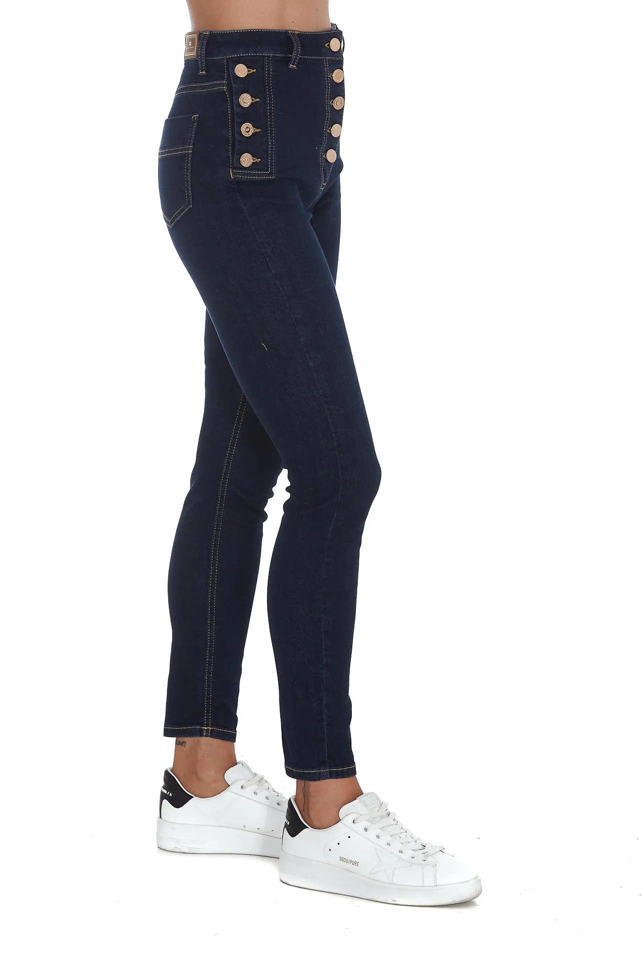 Elisabetta Franchi High Waisted Slim Fit Jeans