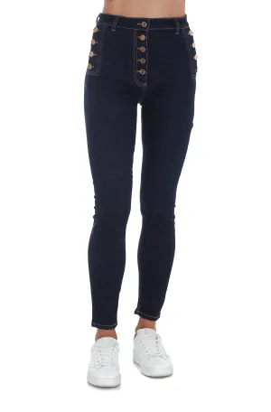 Elisabetta Franchi High Waisted Slim Fit Jeans