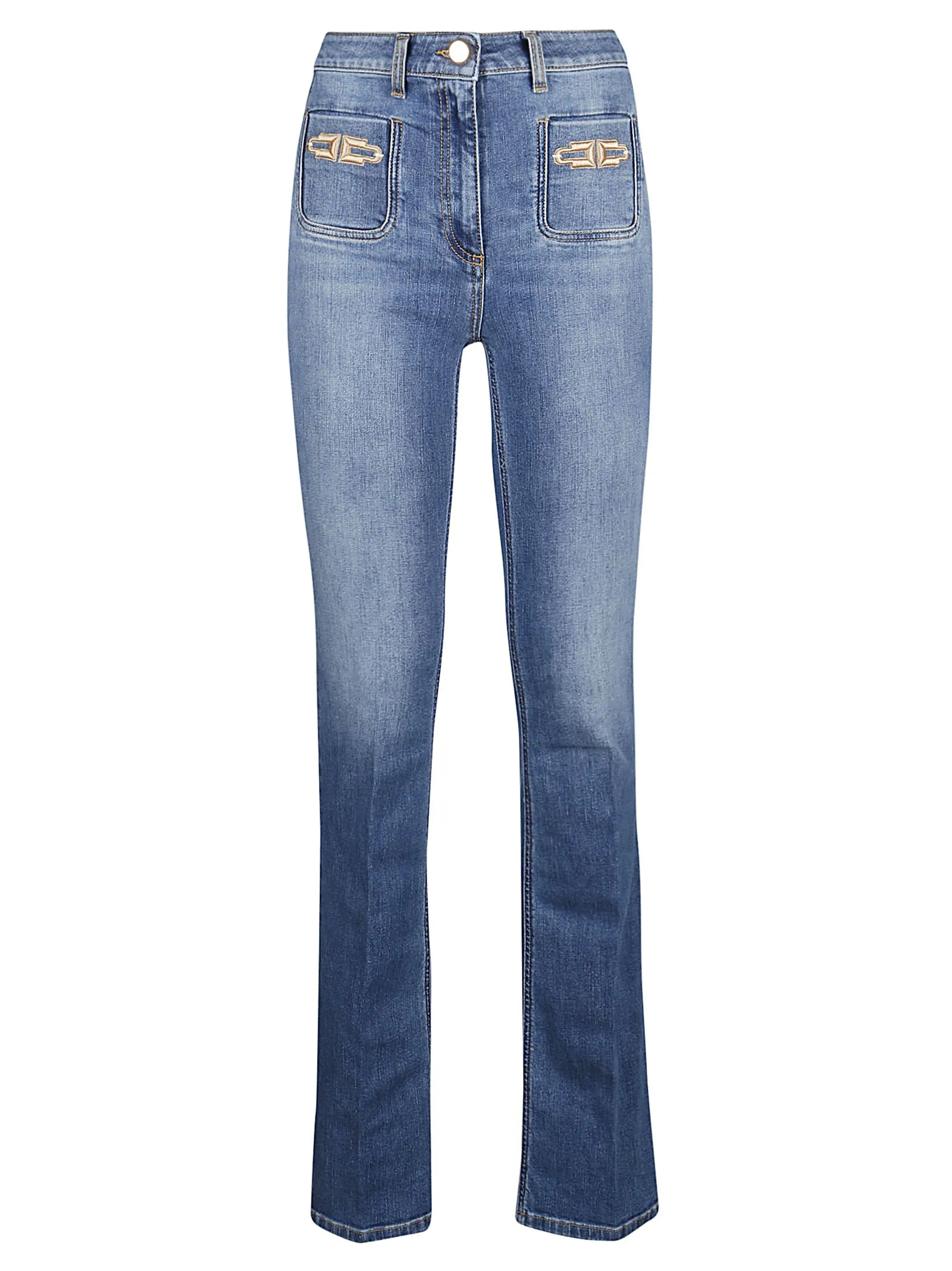 Elisabetta Franchi Logo Detailed Bootcut Jeans