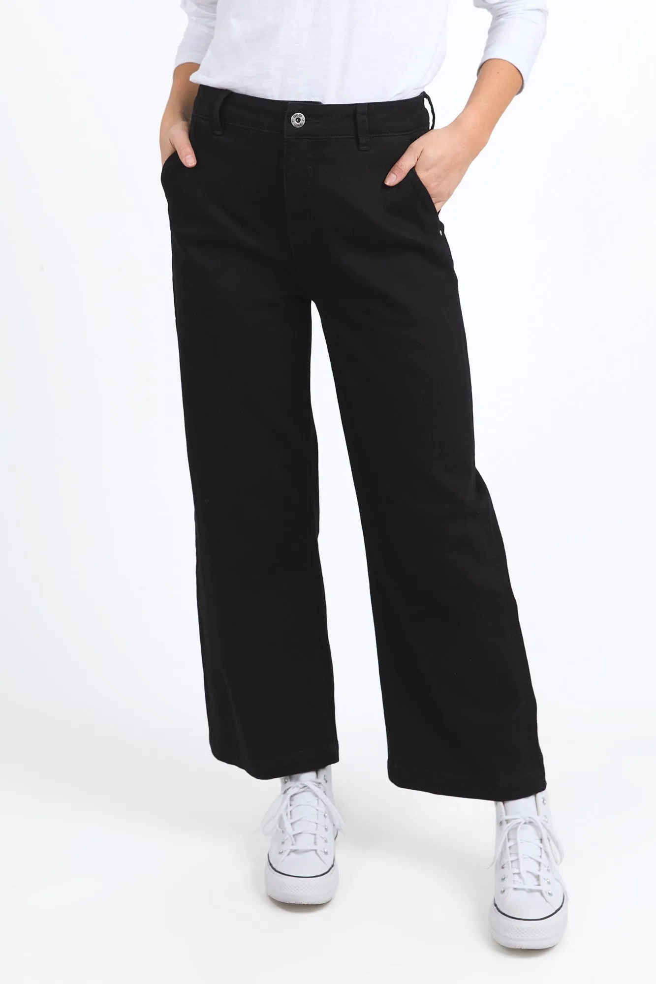 Elm Izzy Wide Leg Jean Black