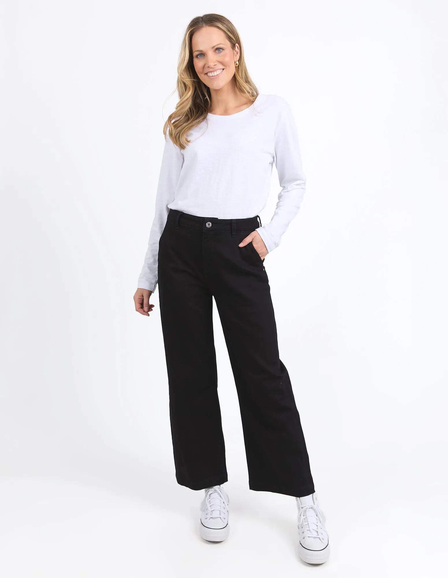 Elm Izzy Wide Leg Jean Black