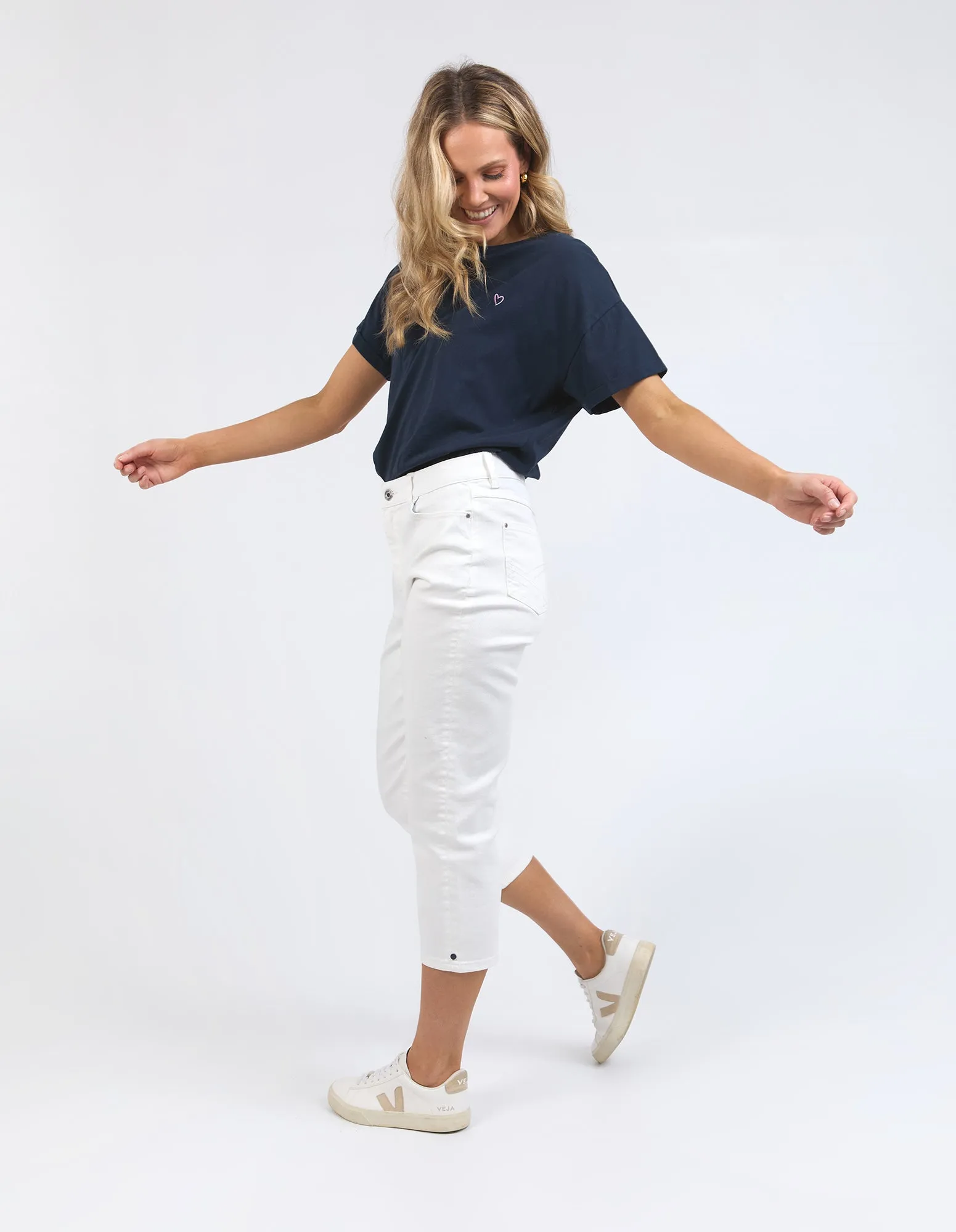 Elm Mollie Capri Jean White