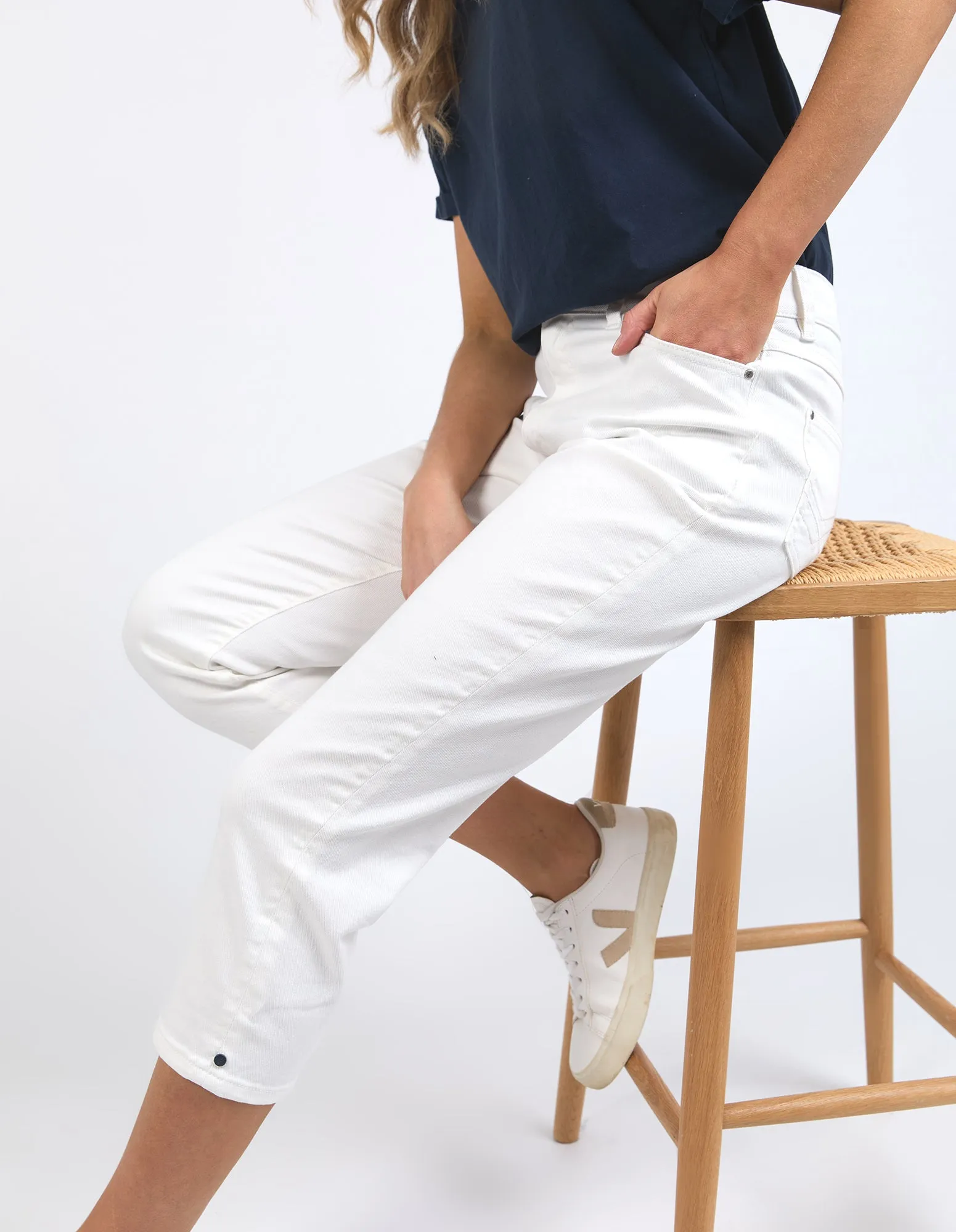 Elm Mollie Capri Jean White