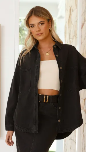 Ensley Denim Jacket - Black Denim