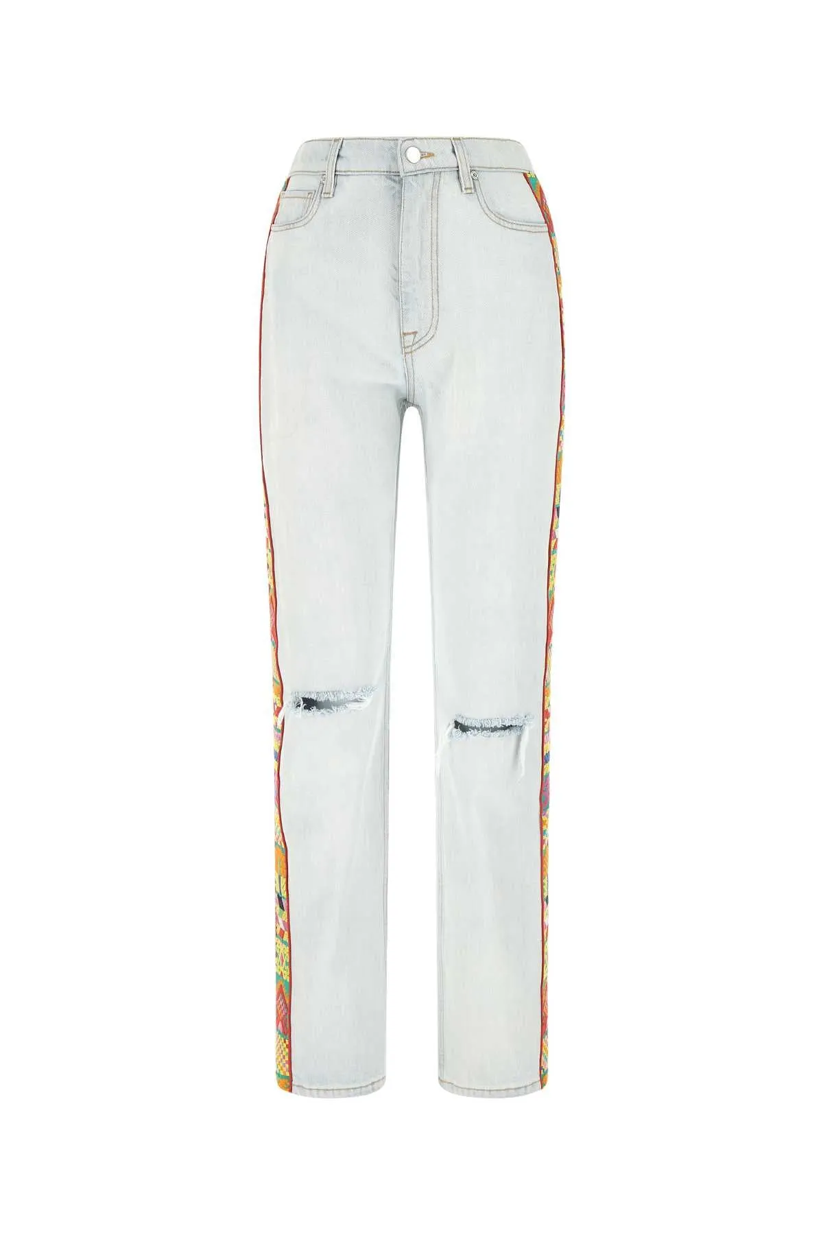 Etro Embroidered Edge Ripped Jeans