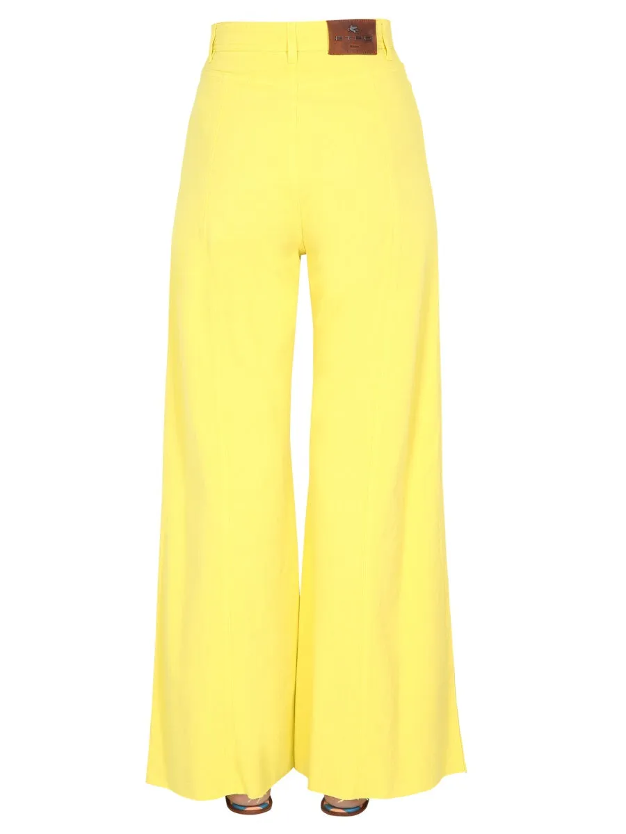 Etro High Waisted Wide Leg Jeans