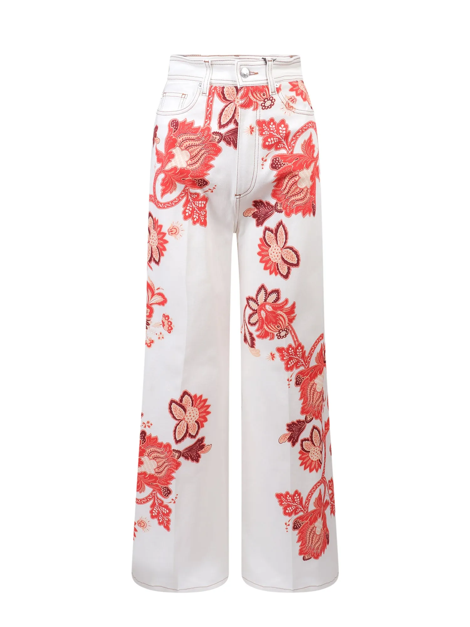 Etro Paisley Print High-Waisted Jeans