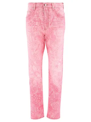 Etro Paisley Printed Straight Leg Jeans