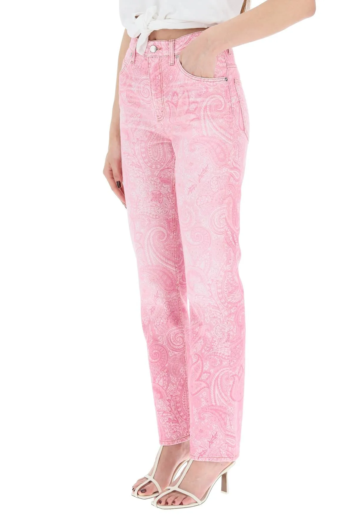 Etro Paisley Printed Straight Leg Jeans