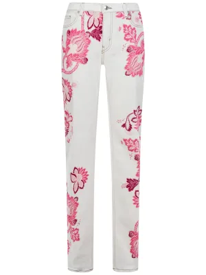 Etro Tree Of Life Printed Mid Rise Jeans