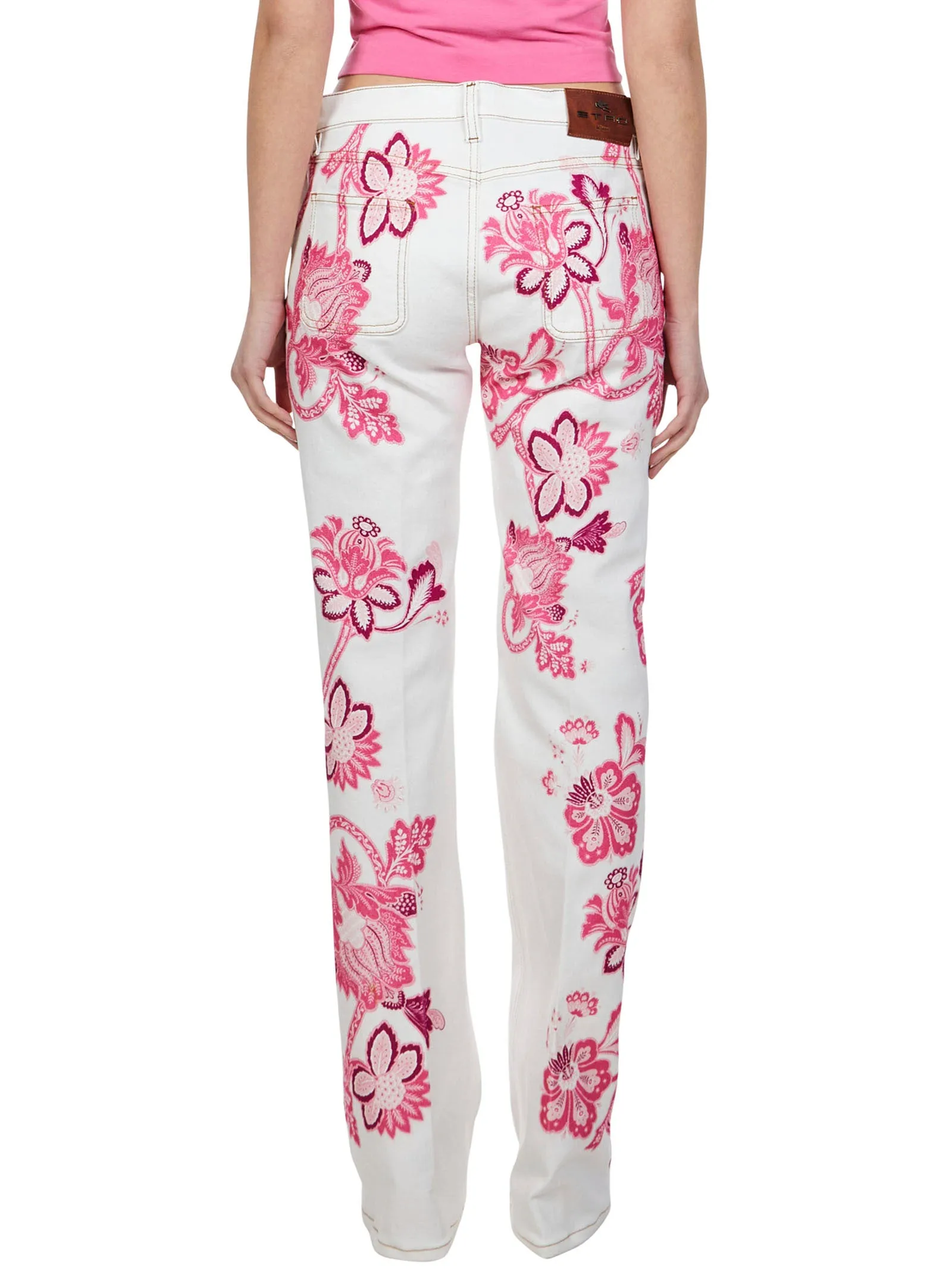 Etro Tree Of Life Printed Mid Rise Jeans