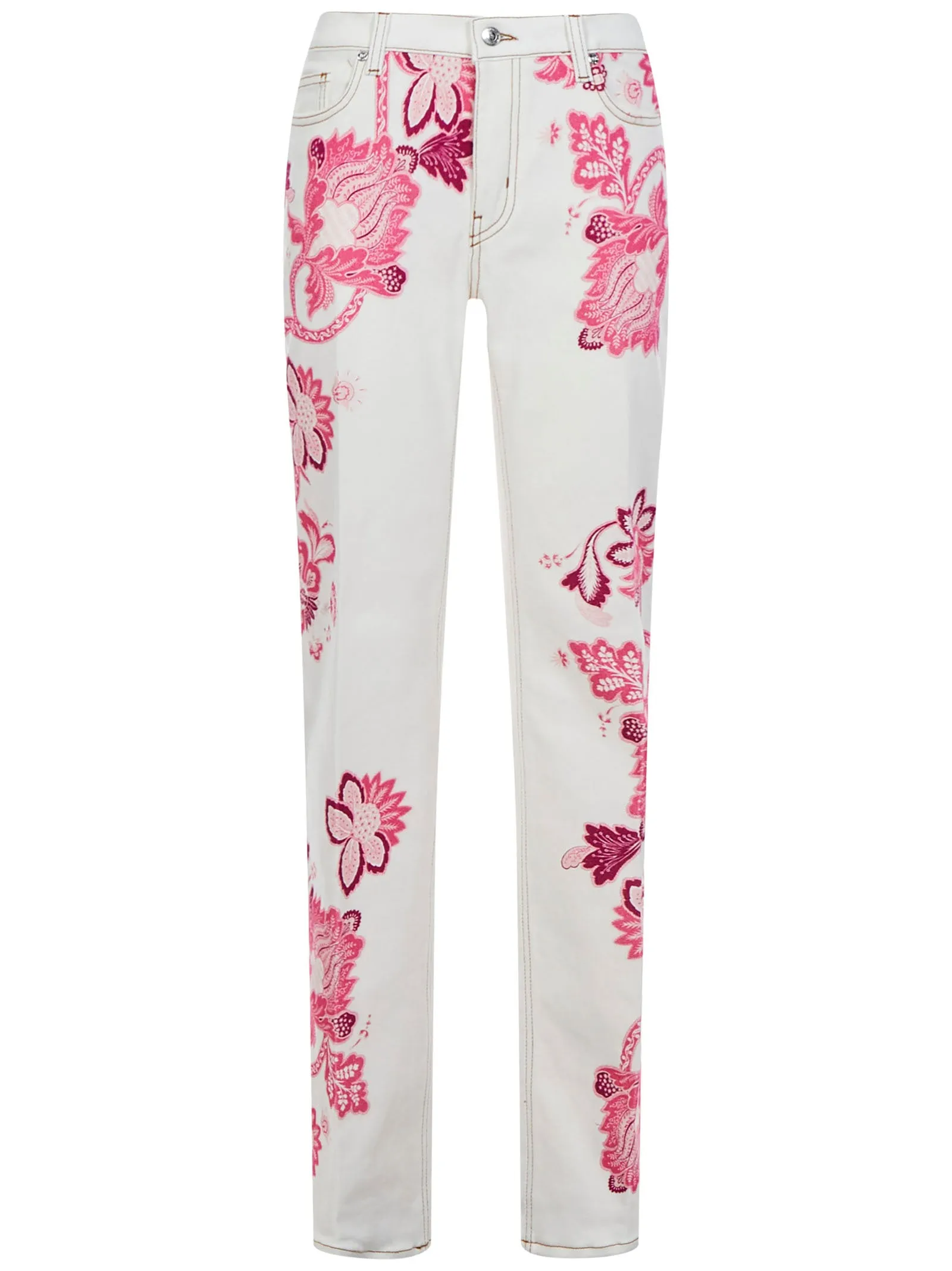 Etro Tree Of Life Printed Mid Rise Jeans