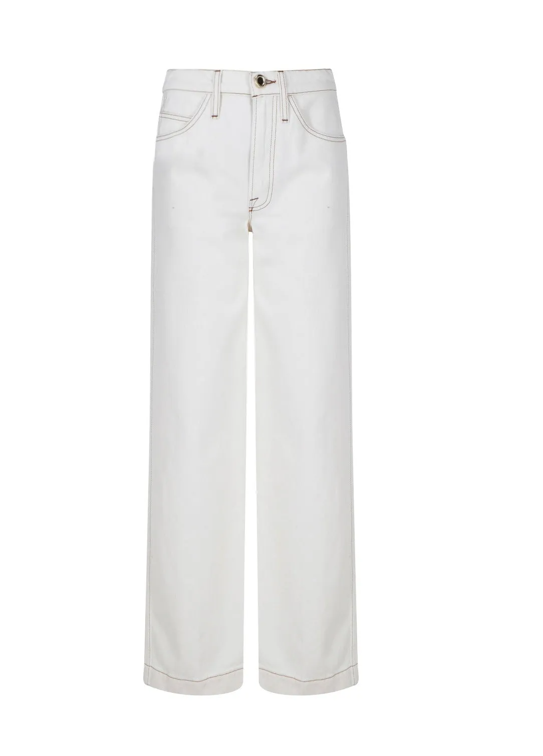 Frame Le Italien Logo Patch Wide Leg Jeans