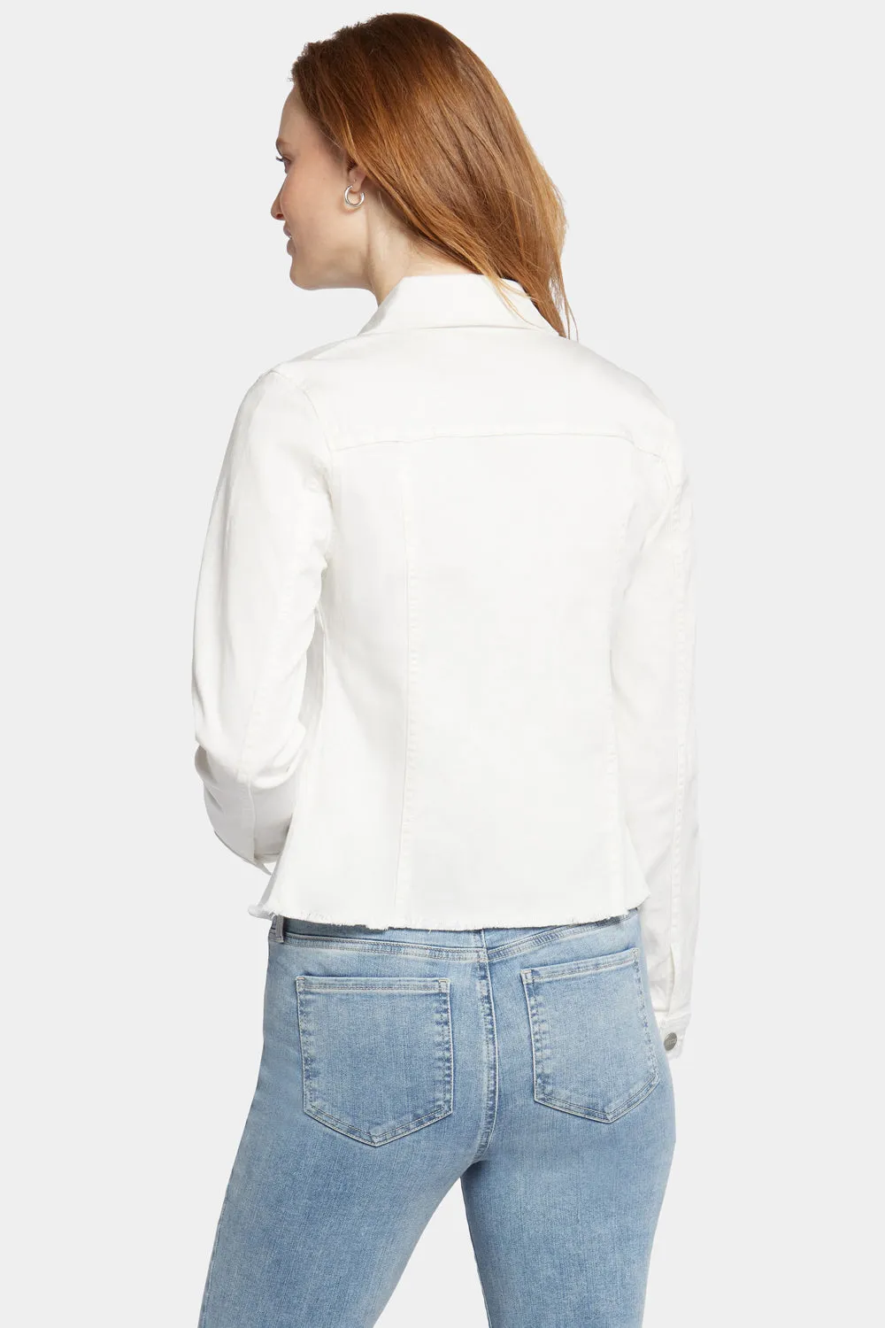 Frayed Hem Jacket - Optic White