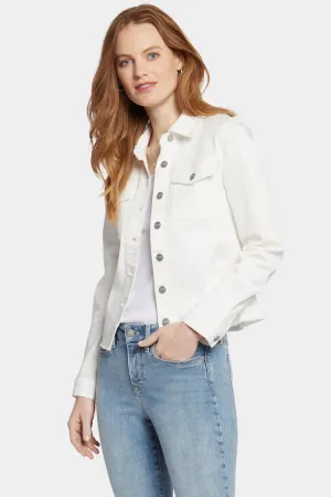 Frayed Hem Jacket - Optic White
