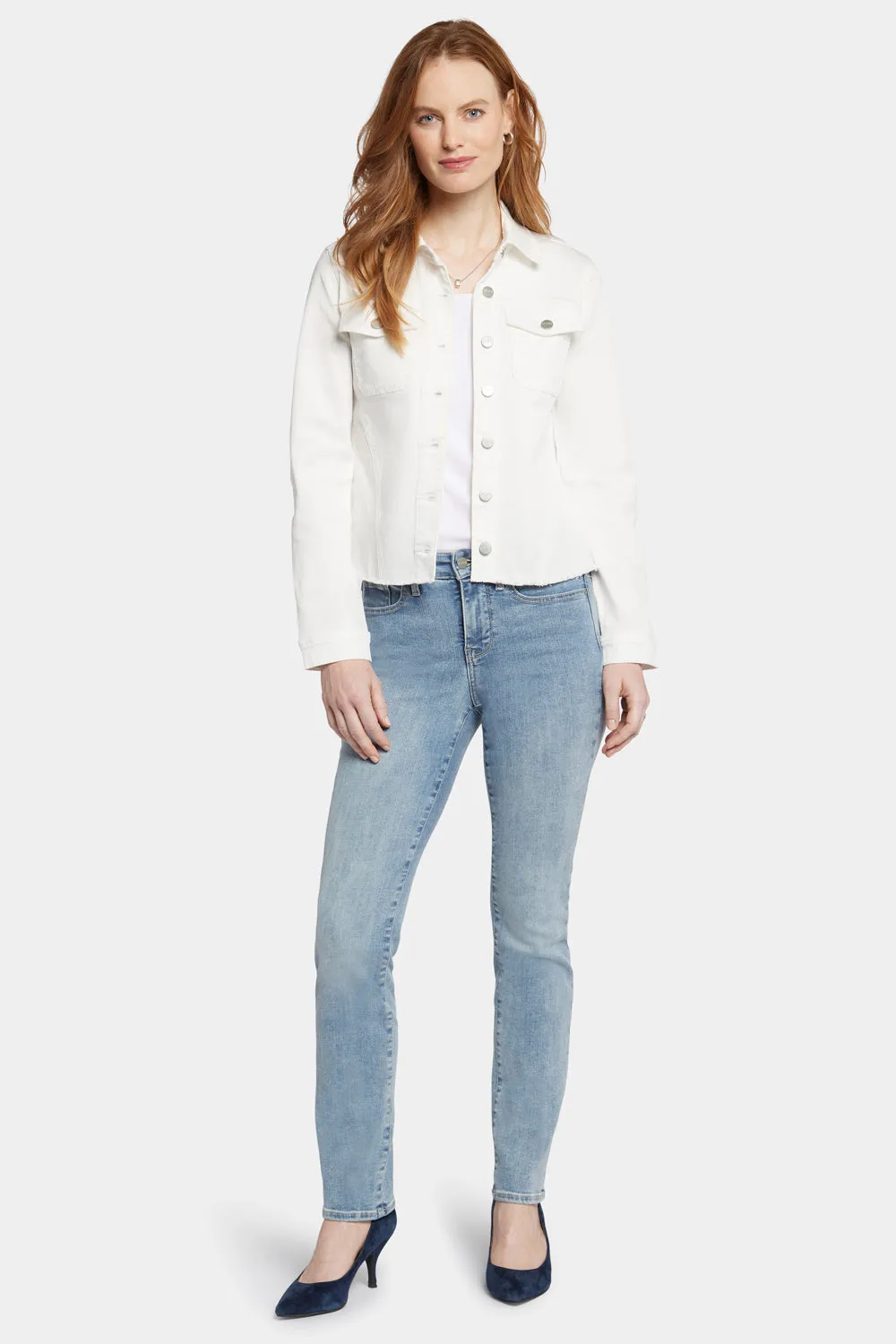 Frayed Hem Jacket - Optic White
