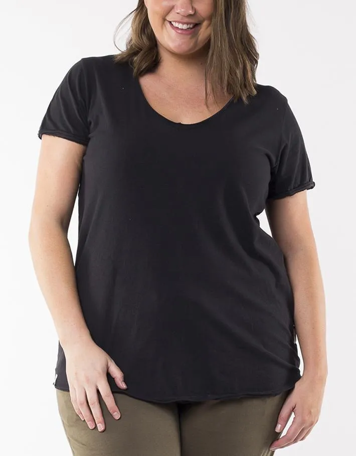 Fundamental Vee Tee - Washed Black