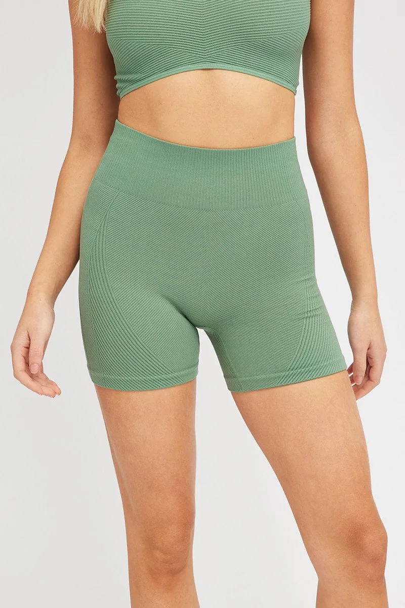 Green Bike Shorts Seamless
