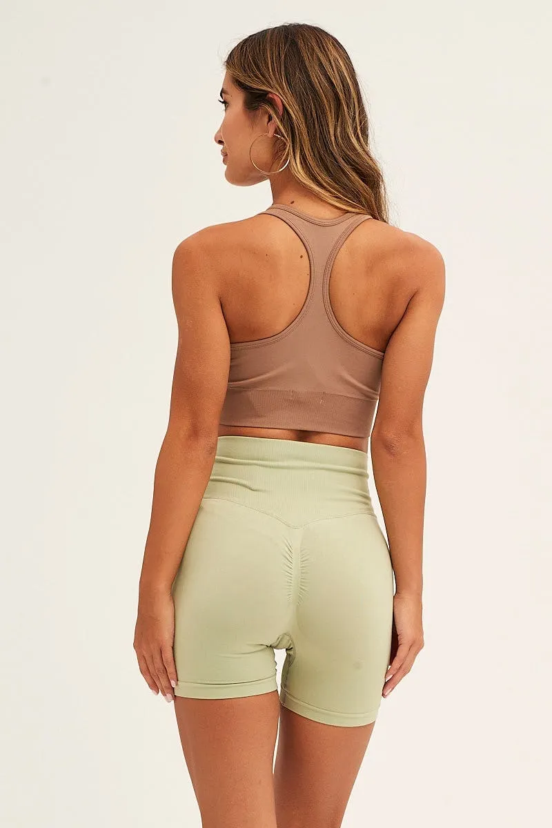 Green Seamless Bike Shorts