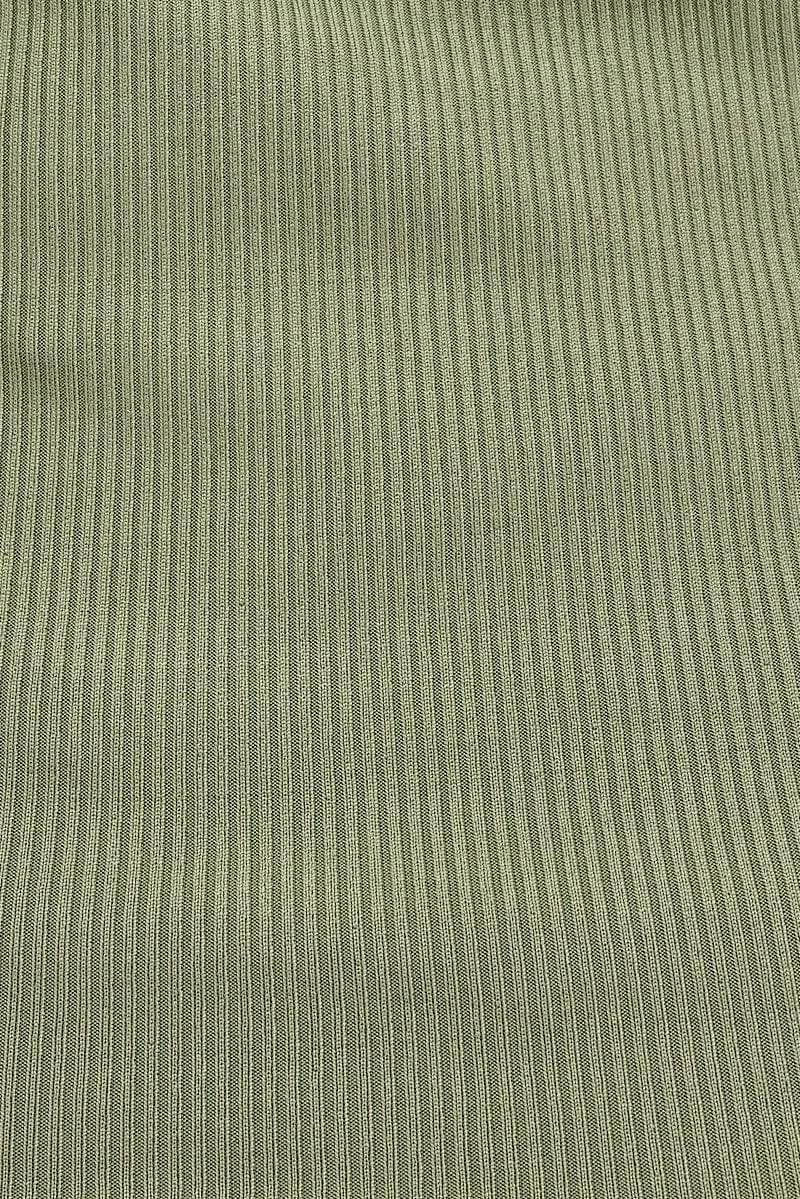 Green Twist Front Ribbed Sleeveless Top