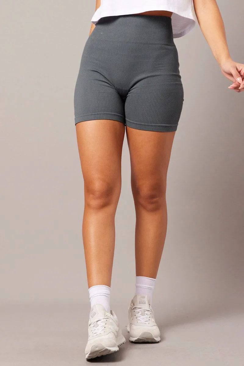 Grey Bike Shorts Seamless