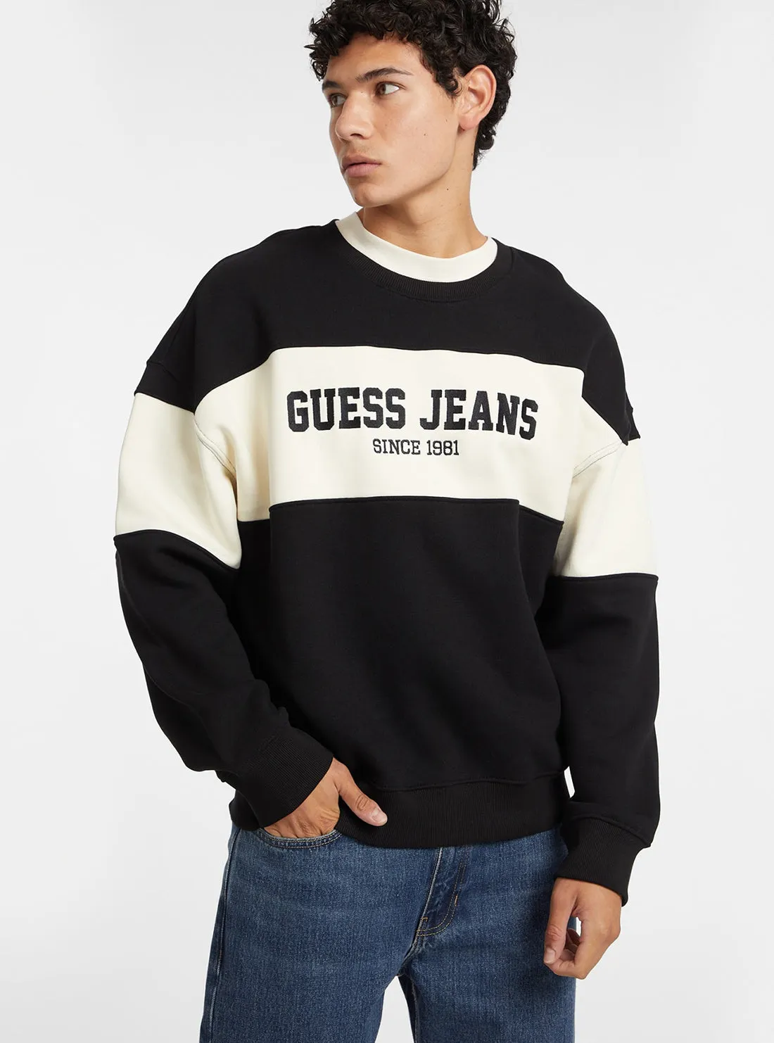 Guess Jeans Black Logo Jumper