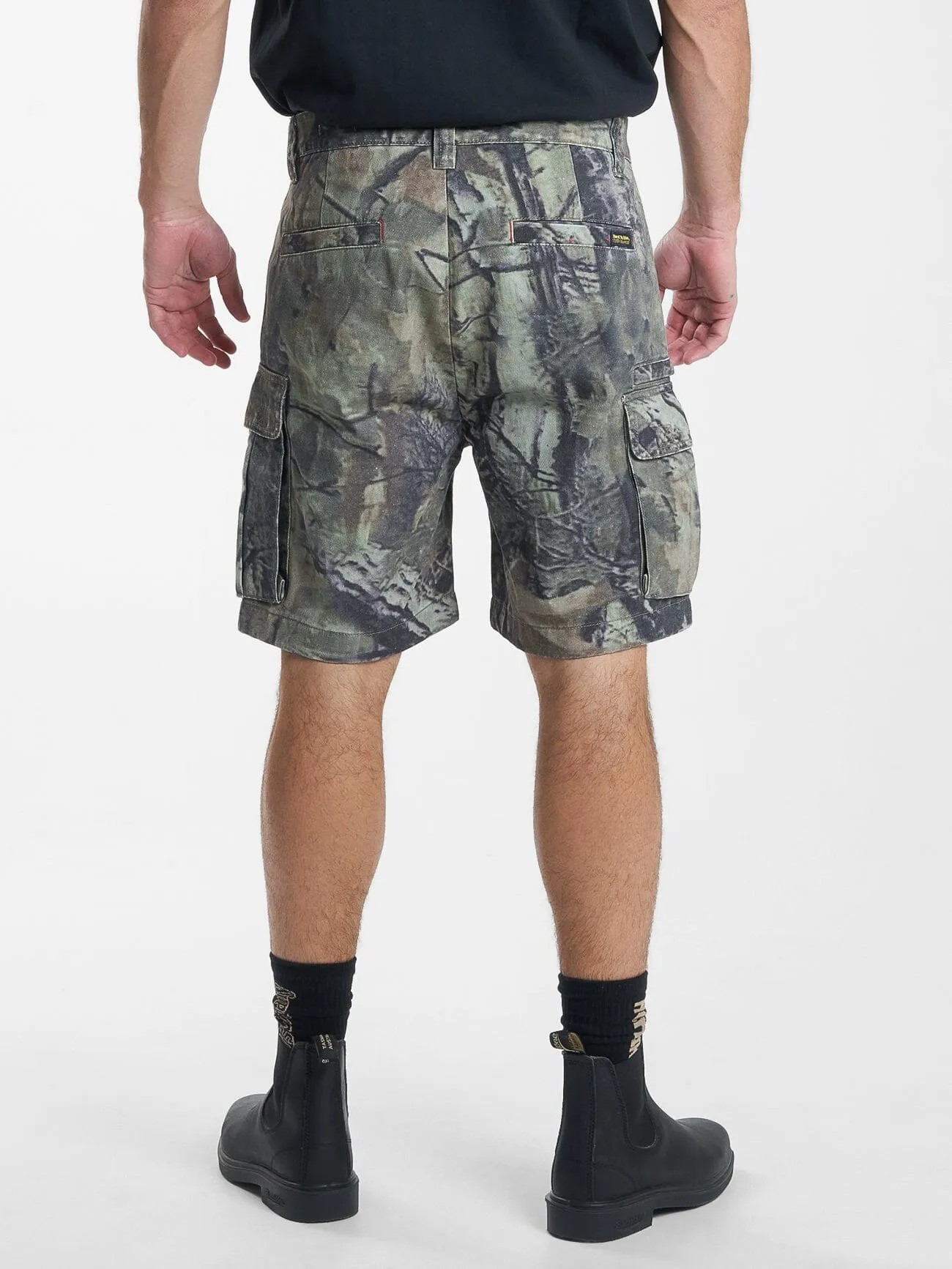 Hard Yakka X Thrills Slacker Cargo Short - Woodland Camo