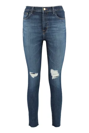 J Brand Leenah Distressed High-Rise Skinny Jeans