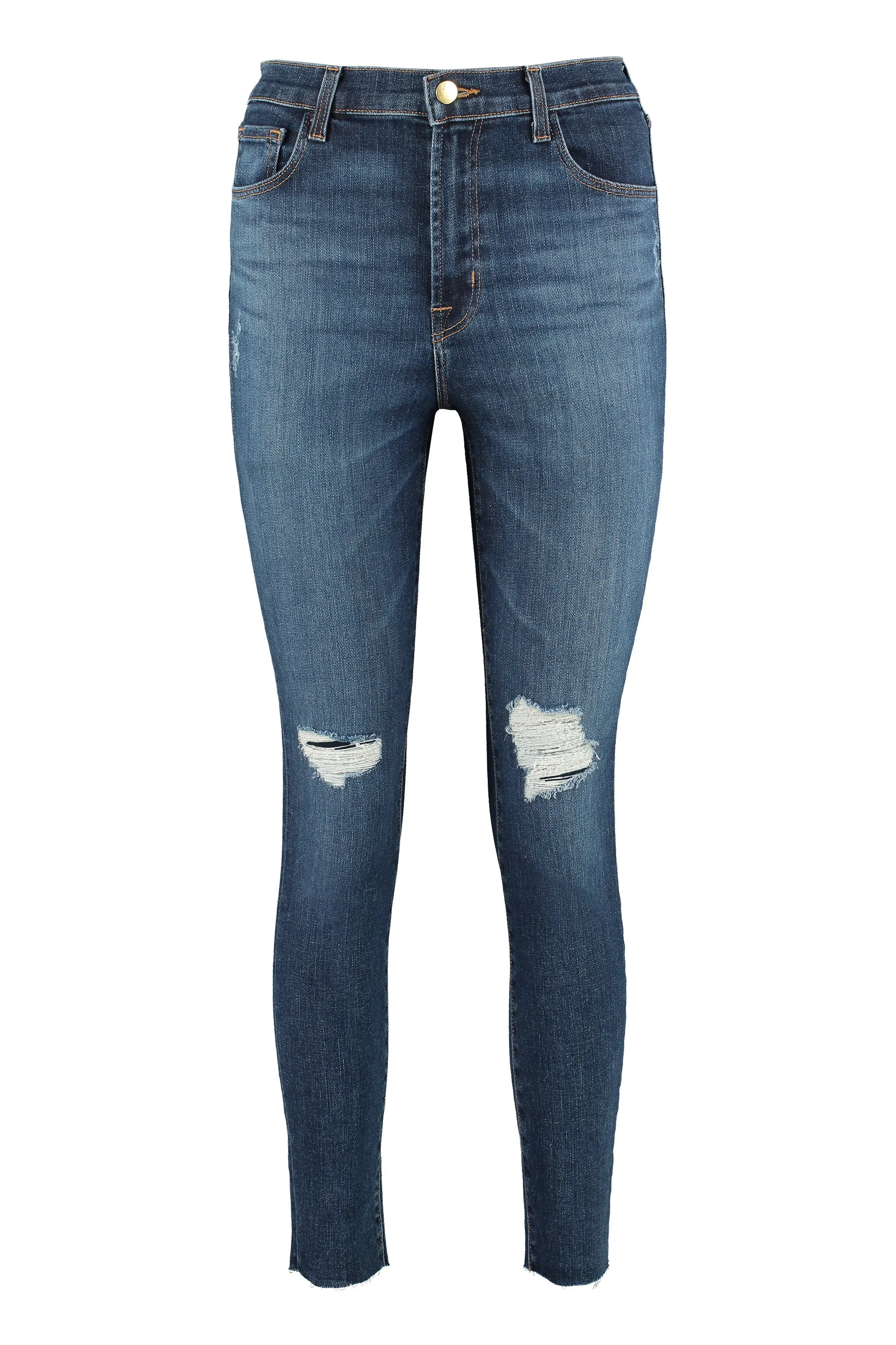 J Brand Leenah Distressed High-Rise Skinny Jeans