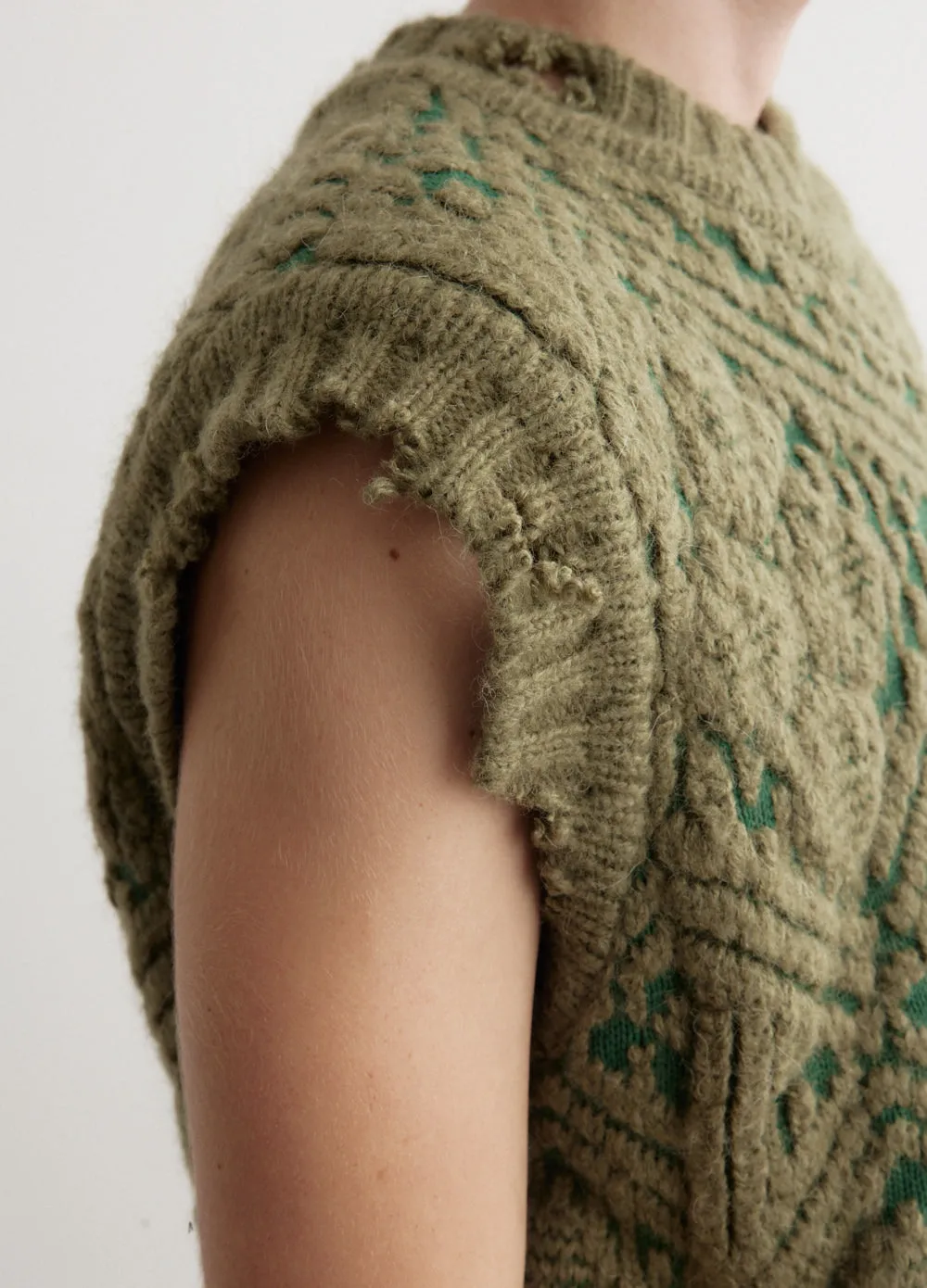 Jacquard Crew-Neck Vest