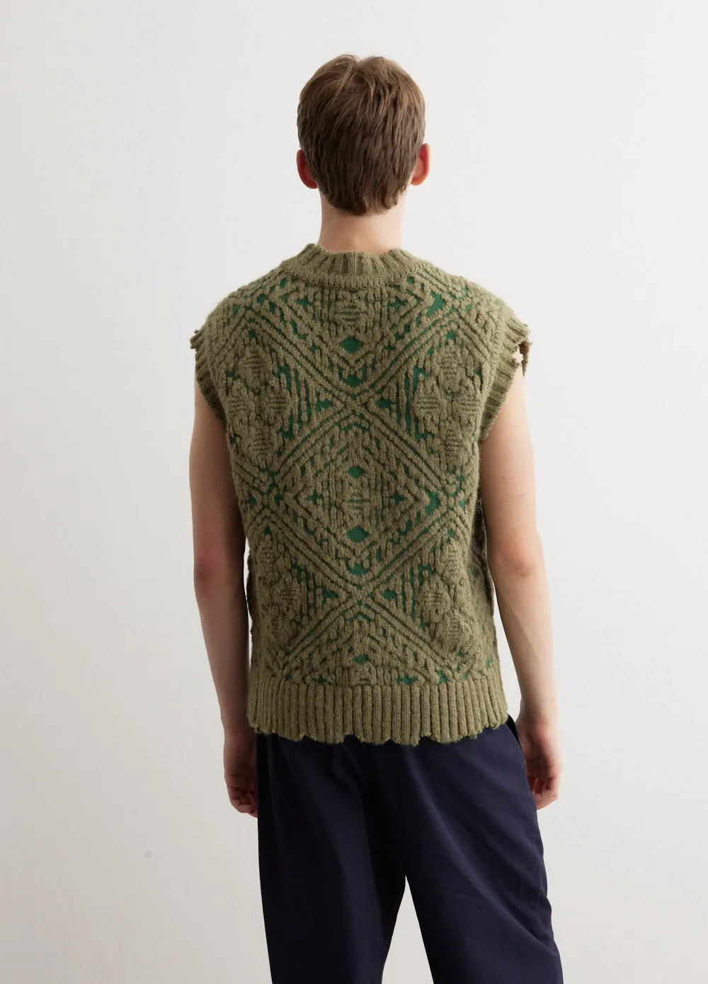 Jacquard Crew-Neck Vest