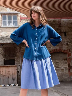 Jordan Women's Cotton Casual Skirt | Little Blue Check