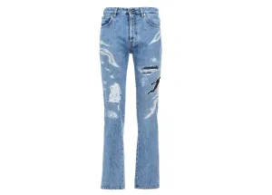 Just Cavalli Marble Wash Straight Leg Jeans