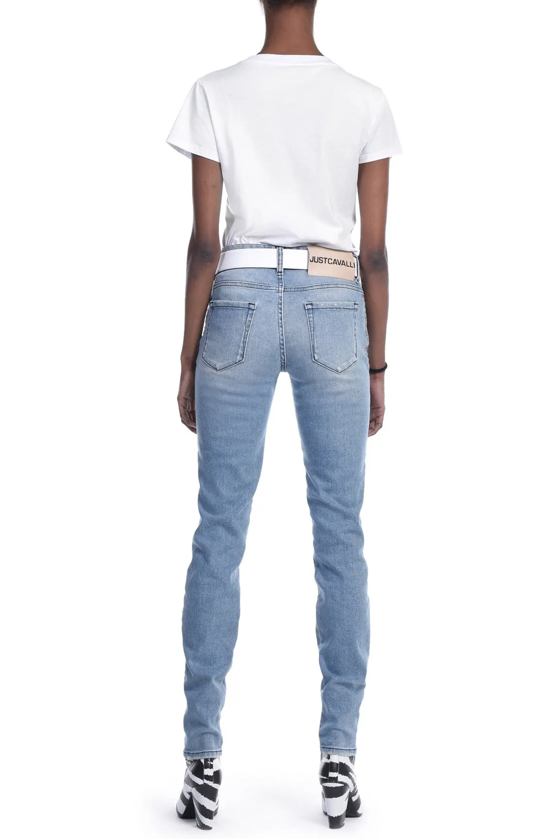 Just Cavalli Ripped Washed Skinny Jeans