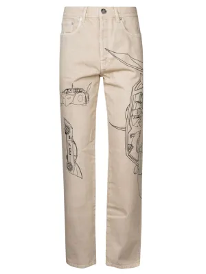 Lanvin Printed Staight-Leg Jeans