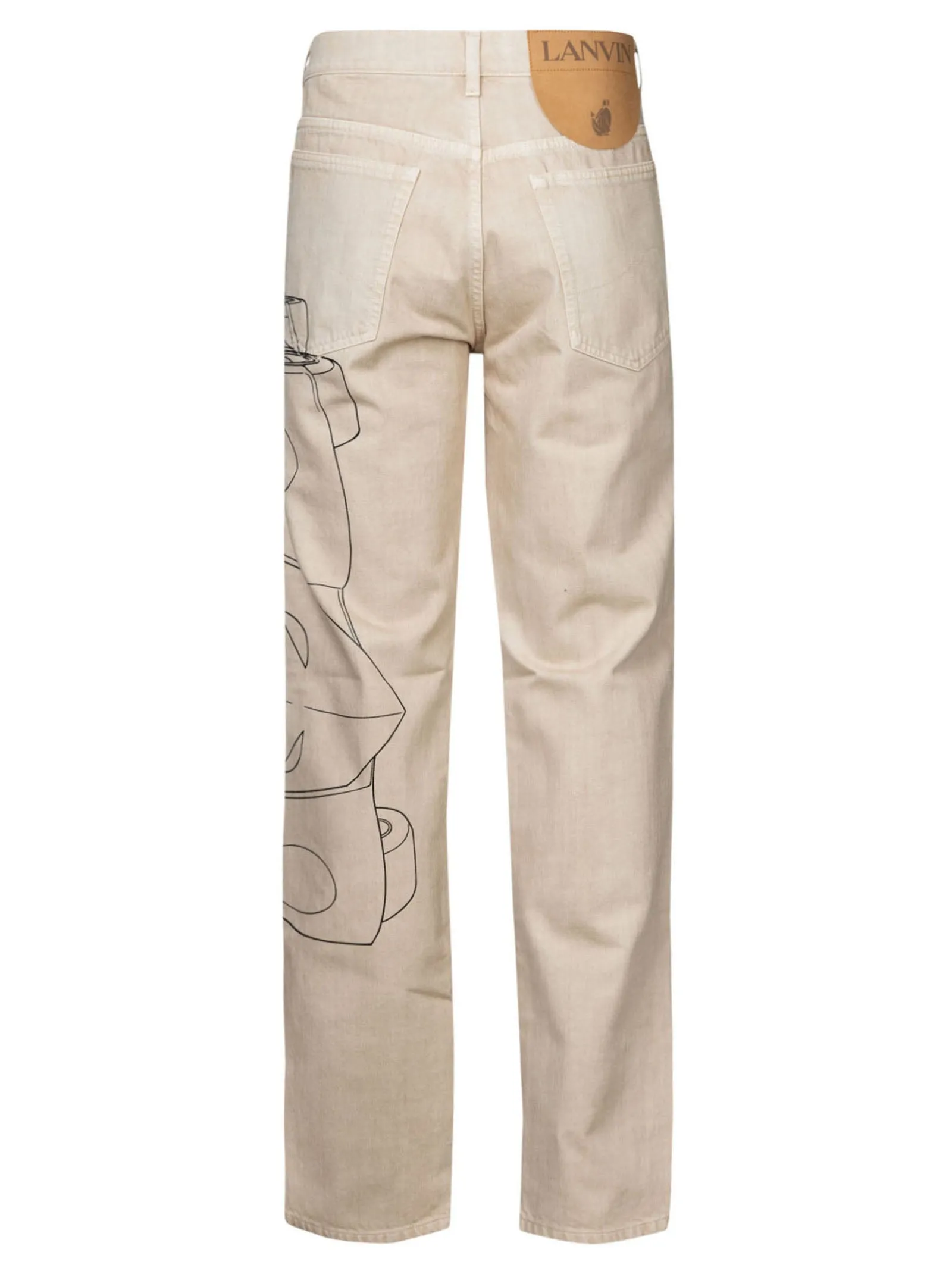 Lanvin Printed Staight-Leg Jeans