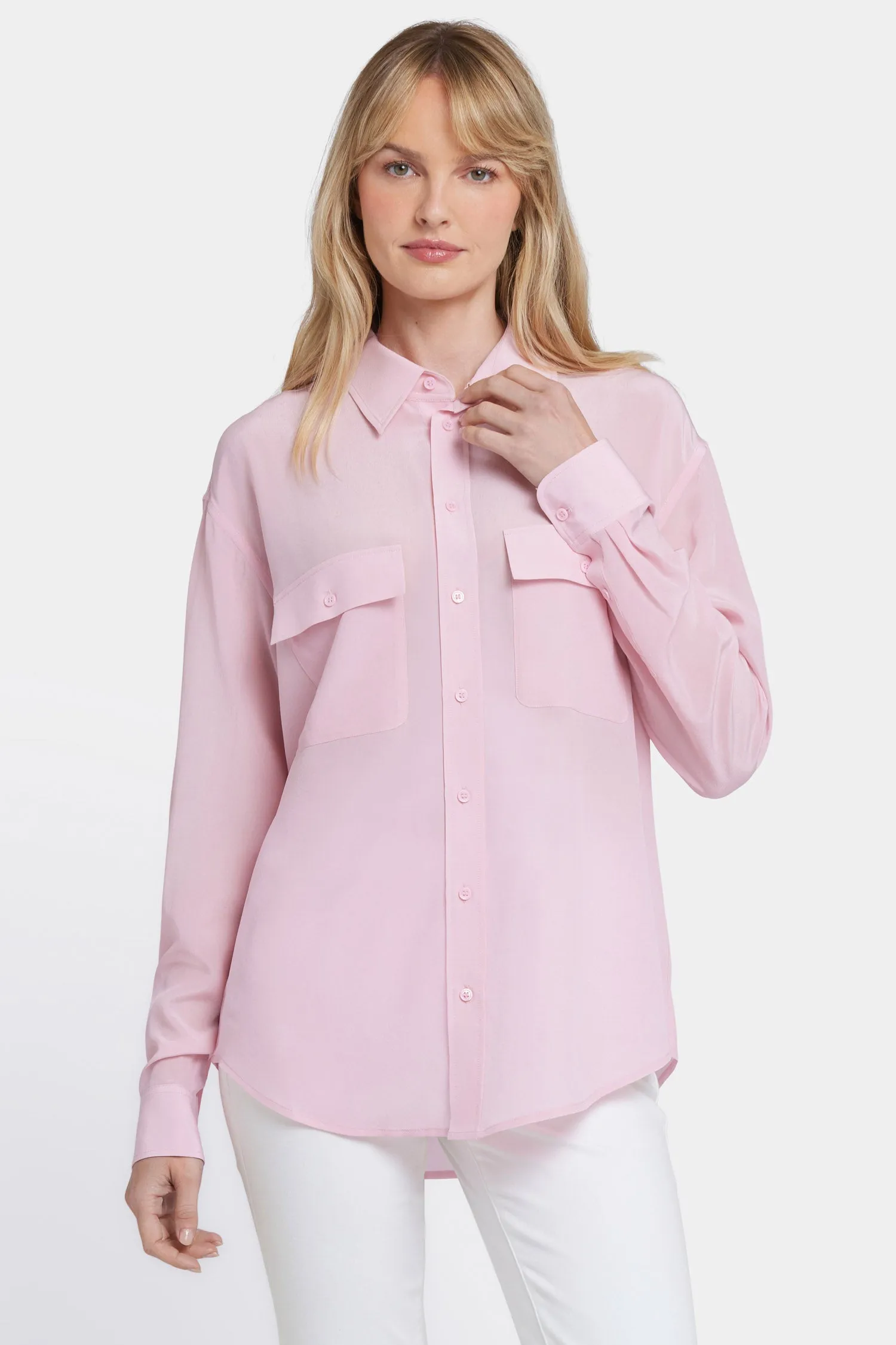 Lauren Silk Blouse - Pink Nectar
