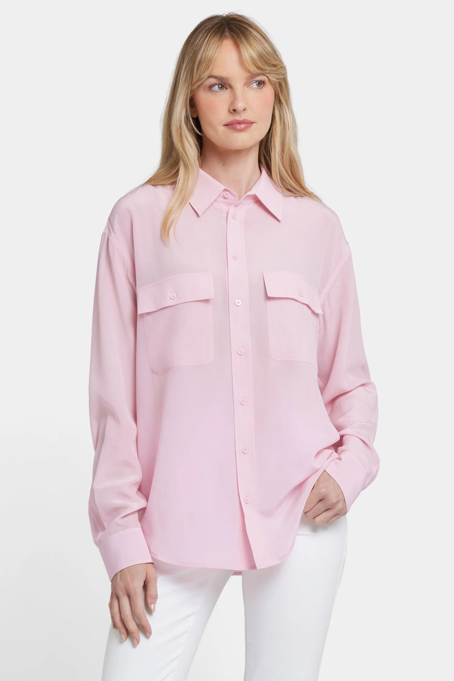 Lauren Silk Blouse - Pink Nectar