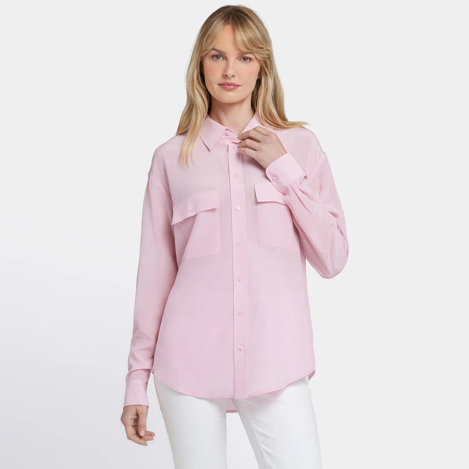 Lauren Silk Blouse - Pink Nectar