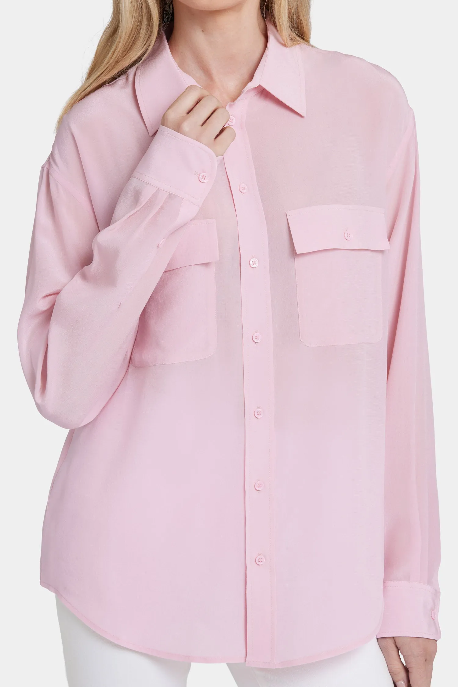Lauren Silk Blouse - Pink Nectar