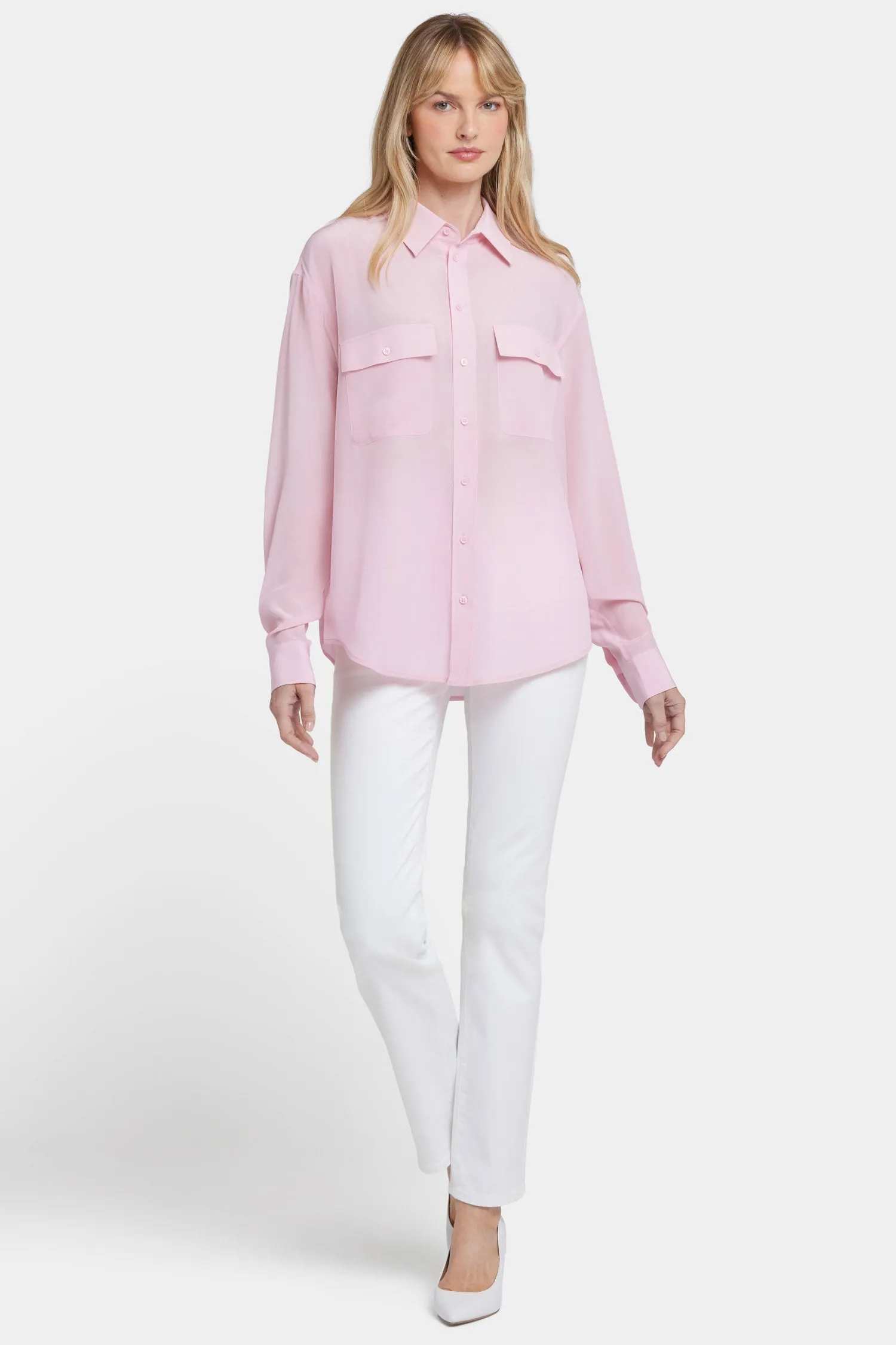 Lauren Silk Blouse - Pink Nectar