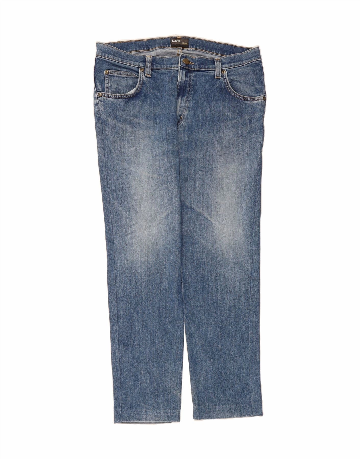 LEE Mens Brooklyn Straight Jeans W36 L27 Blue Cotton